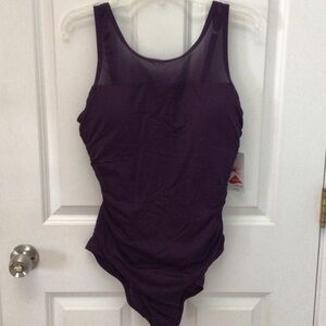 Lands' End Women's Deep Purple One Piece Swimsuit